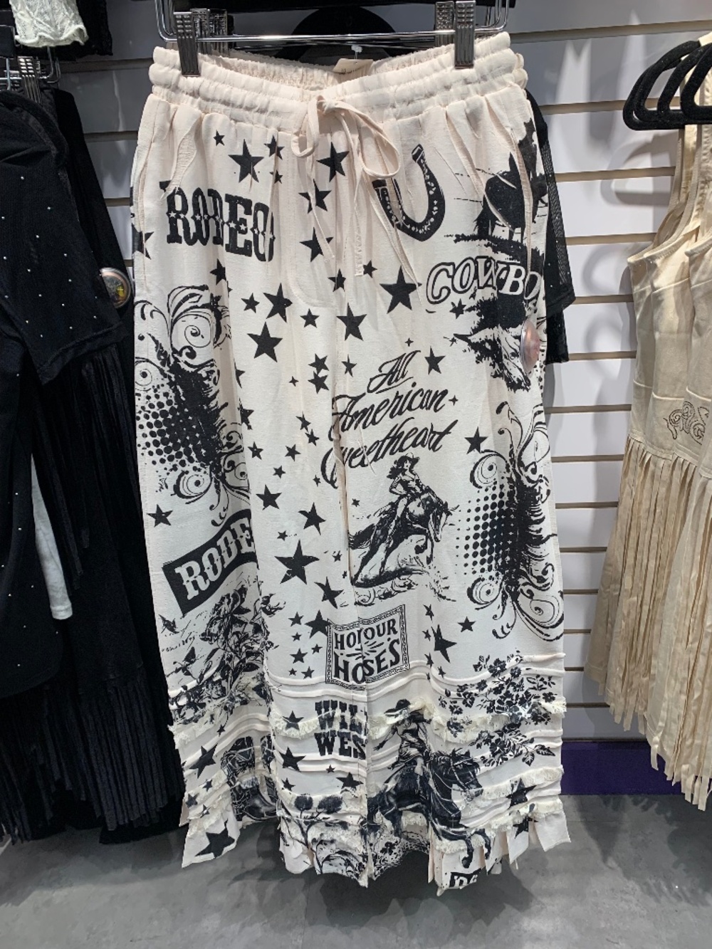 Origami western print wide leg pant